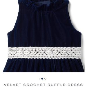 NWT Janie & Jack Velvet Crochet Ruffle Dress